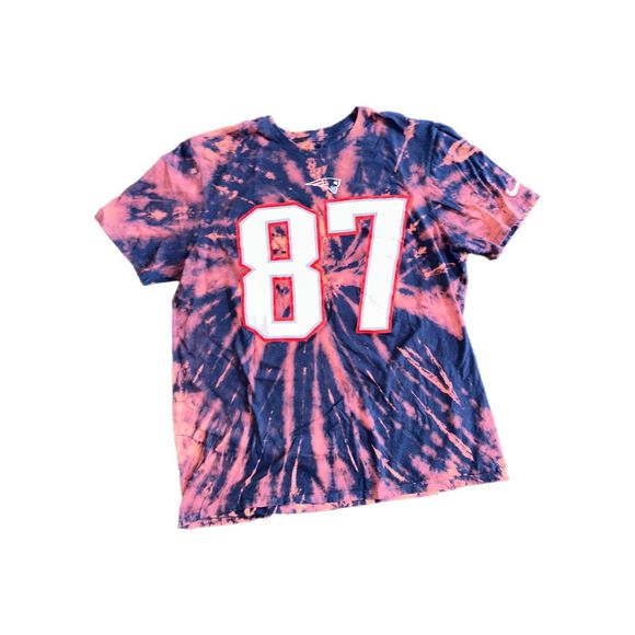 New England Patriots Rob Gronkowski Bleached Jersey Tee - Picture 1 of 3